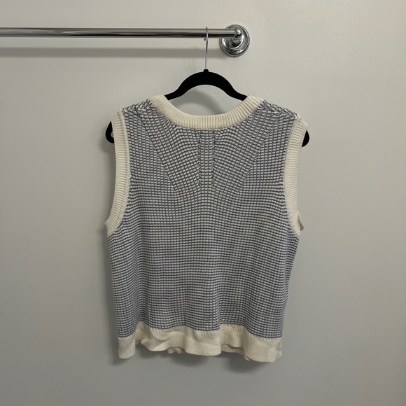 NWT ABLE Liza V-Neck Sweater Vest - Size XXL Color SLATE BLUE/ALMOND STRIPE - Picture 8 of 11